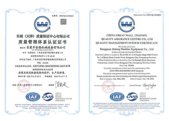 ISO9001 2015 certification